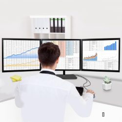 3 x 13"-21" Monitör Destekli Masaüstü Tipi LCD Monitör ve TV Kolu