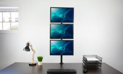 3 x 13"-27" Monitör Destekli Masaüstü Tipi LCD Monitör ve TV Kolu