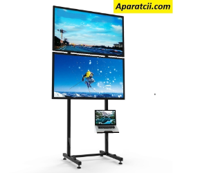 27" 49" Seyyar Sehpalı Sunum Standı 2li Sistem LCD Askı Aparatı