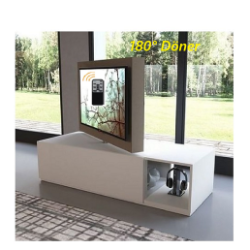  43" 55" 65" 75" 85" Arası Motorlu LCD Tv Dolap Üstü 180° Döner TV Sehpa Lcd Askı Aparatı Motorlu KUMANDALI