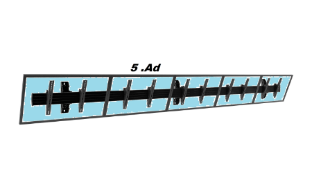 5 x 1 Duvar Tip  27" 55" Çoklu Monitör İzleme Standı