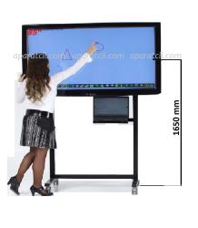 55" 96" Arası Uyumlu Taşınabilir Akıllı Tahta 125 kğ İnteraktif Endüstriyel TV Askı Standı 