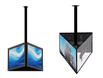 17"-42" Uyumlu, LCD 3lü Sistem Tavan Askı Aparatı 120 cm