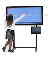 55" 65" 75" 86" Arası Uyumlu Taşınabilir Akıllı Tahta 115 kğ İnteraktif Endüstriyel TV Askı Standı 