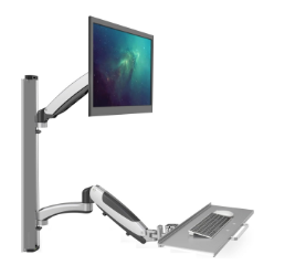 Stand Duvar tip Monitör Destekli Amortisörlü LCD Monitör Klavye Çalışma Standı